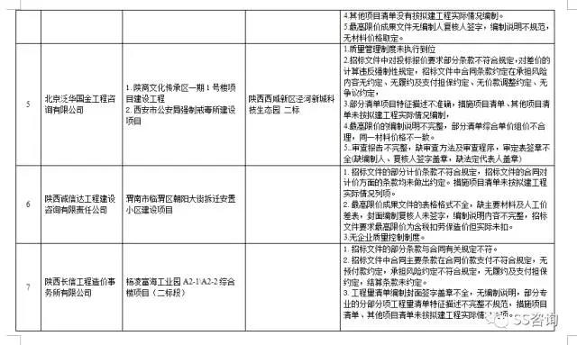 工程造價(jià)咨詢、招標(biāo)代理企業(yè)問題列表